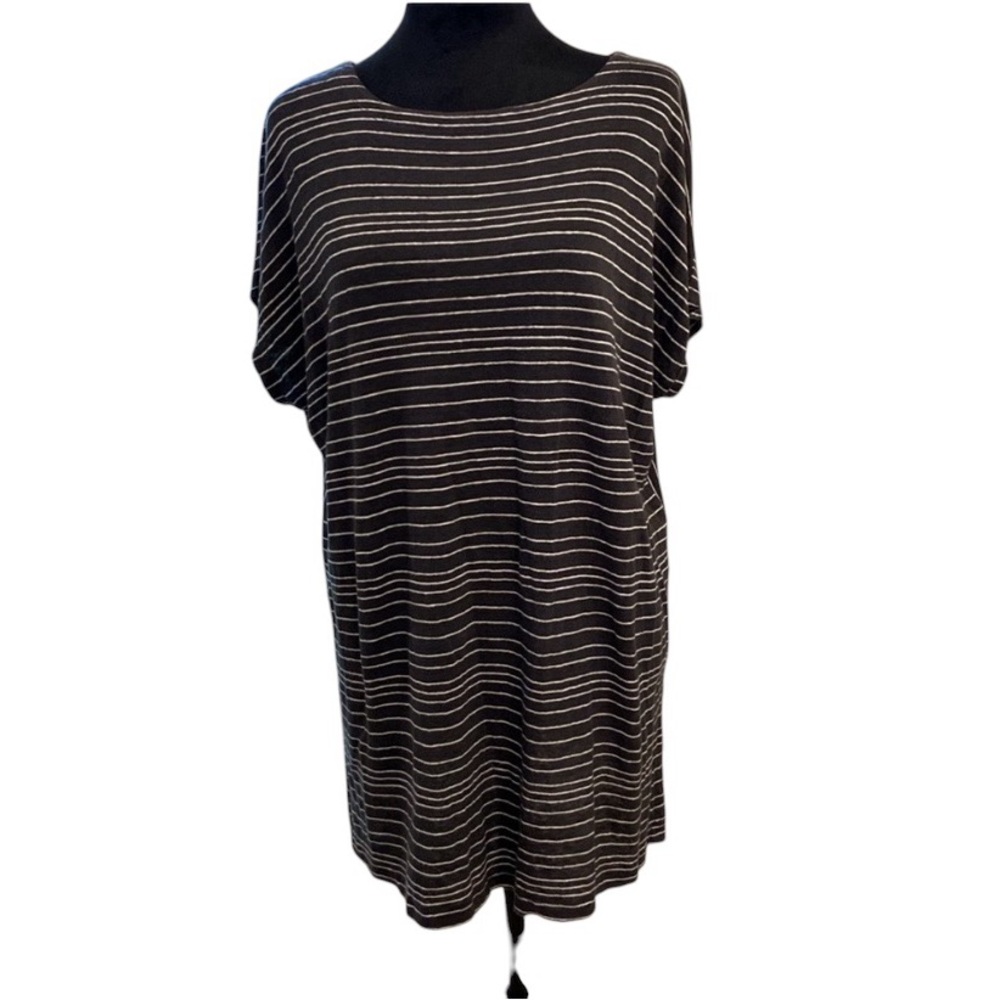 Eileen Fisher Black and White Striped Tunic Size Large